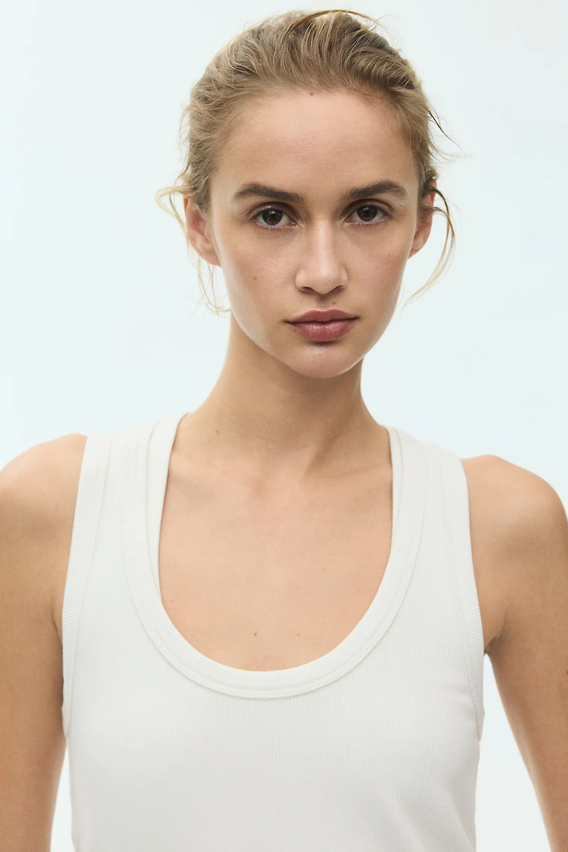 Ribbed Viscose Tank Top