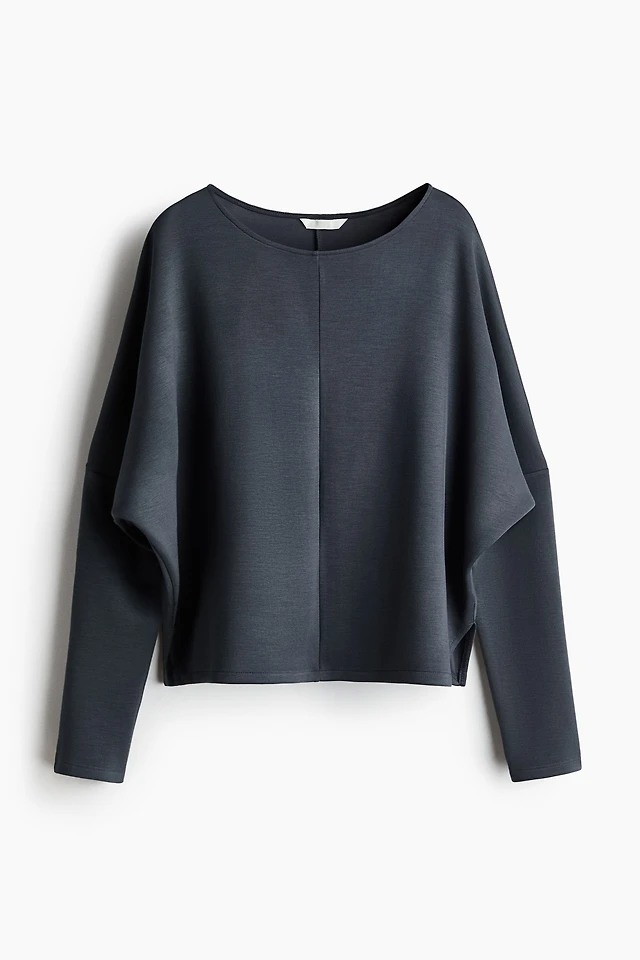Batwing-Sleeved Scuba Sweatshirt