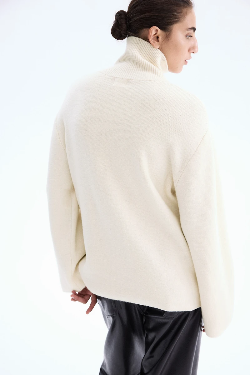 Wool Cardigan with Zipper