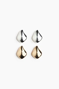 2 Pairs Dome Earrings