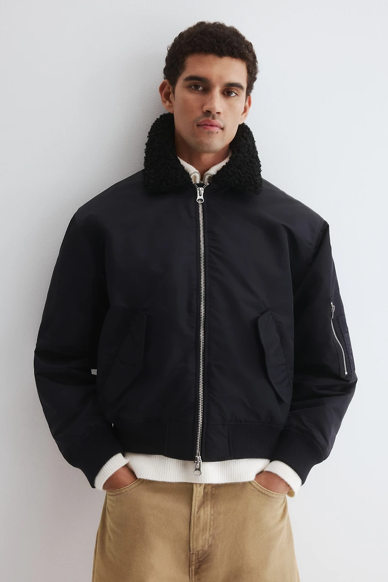 Blouson d'aviateur ample en nylon