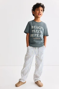 Pantalon à cordon en mousseline