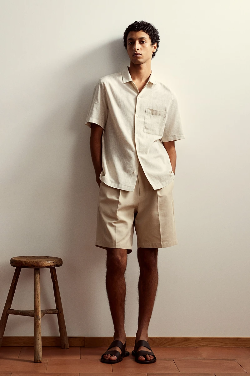 Regular Fit Linen-Blend Resort Shirt