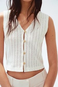 Chandail sans manches en jersey texturé