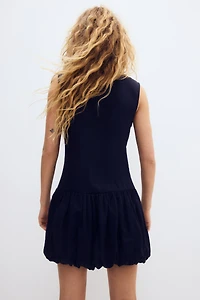 Bubble-Hem Shirt Dress