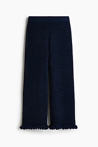 Rope-Detail Open-Knit Pants