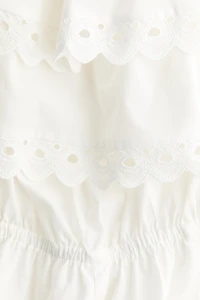 Combi-short épaules nues avec broderie anglaise