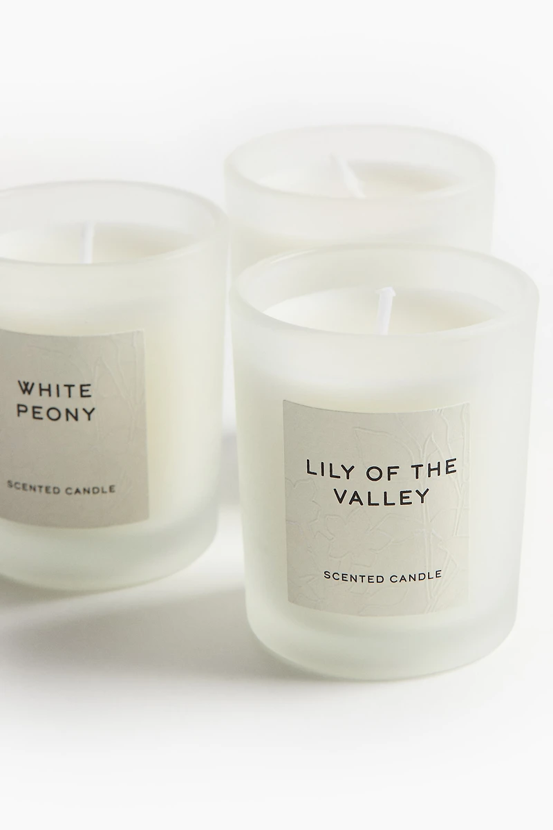 Lot de 3 bougies parfumées en coffret-cadeau