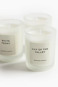 Lot de 3 bougies parfumées en coffret-cadeau