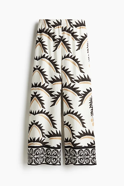 Pantalon large à taille élastique