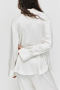 Chemise de pyjama ornementée en satin