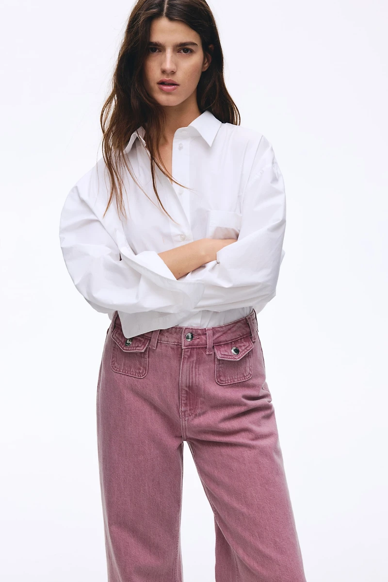 Jean large taille haute