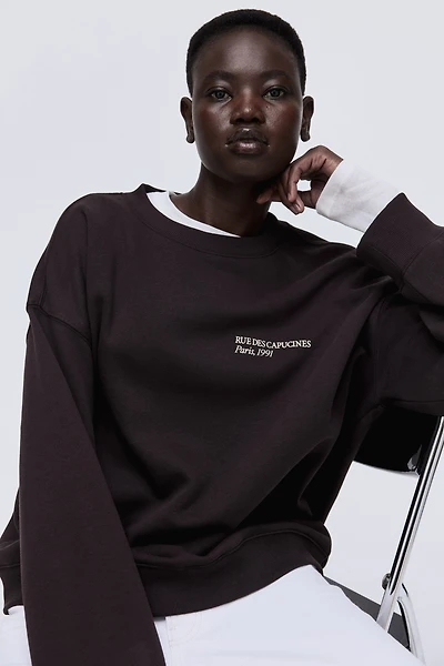 Sweatshirt with Text Motif