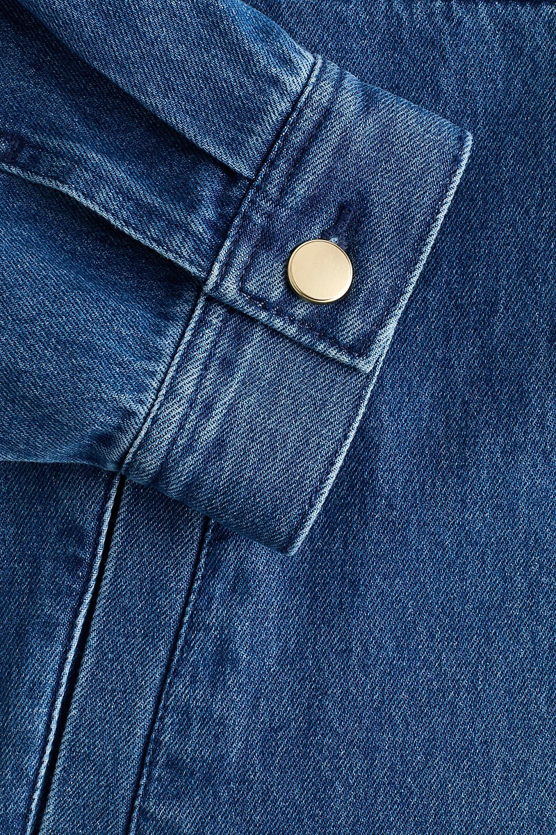 Denim Jacket with Corduroy Collar