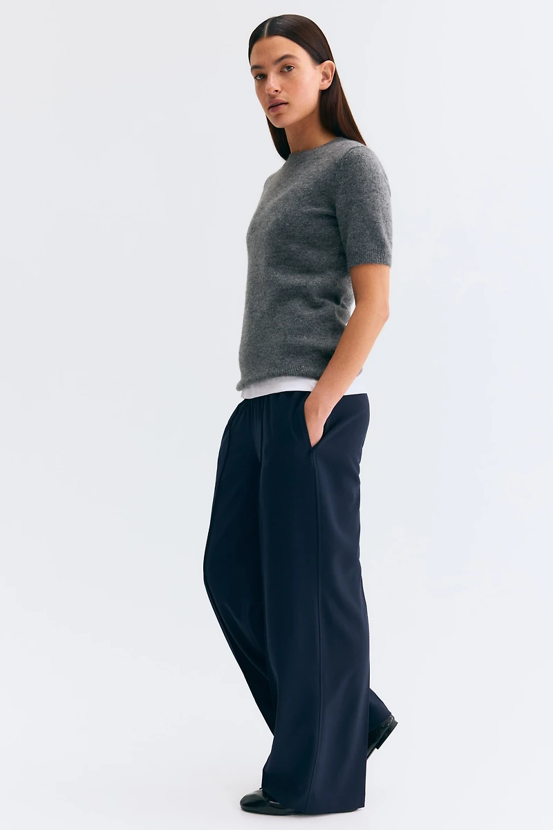 MAMA Before & After Wide-Leg Crease-Detail Pants