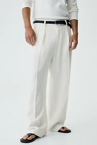 Pantalon large ample en lin