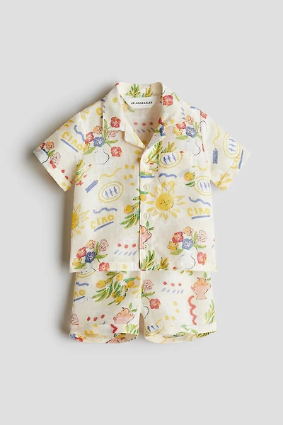 2-Piece Printed Linen Set
