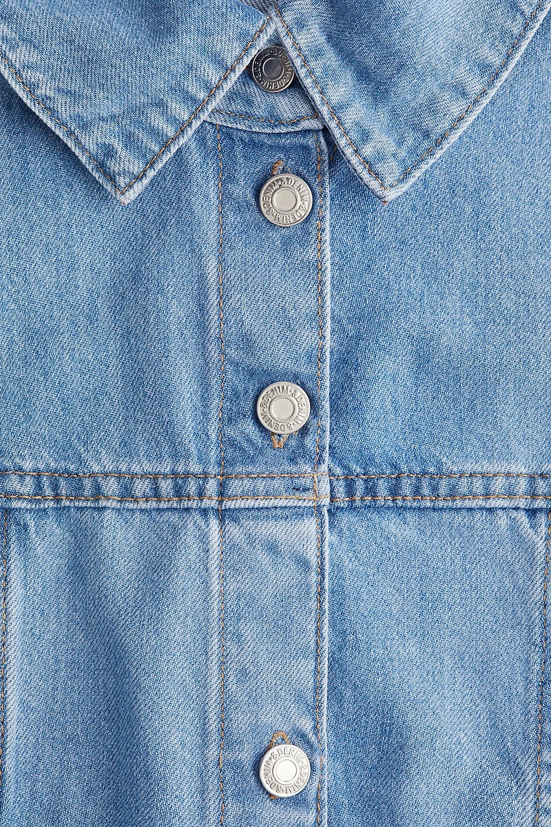 Sleeveless Denim Shirt Dress