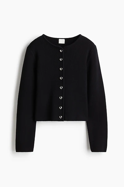 Rib-Knit Cotton Cardigan