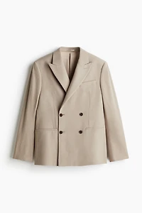 Regular Fit Wool-Blend Double-Breasted Jacket