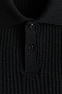 Slim-Fit Waffle-Knit Polo Shirt