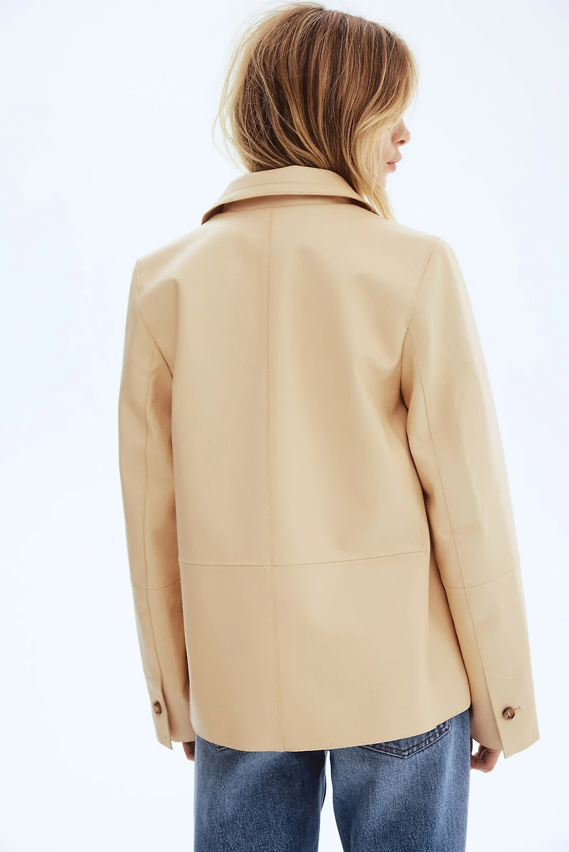 Leather Jacket with Collar