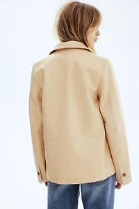 Leather Jacket with Collar