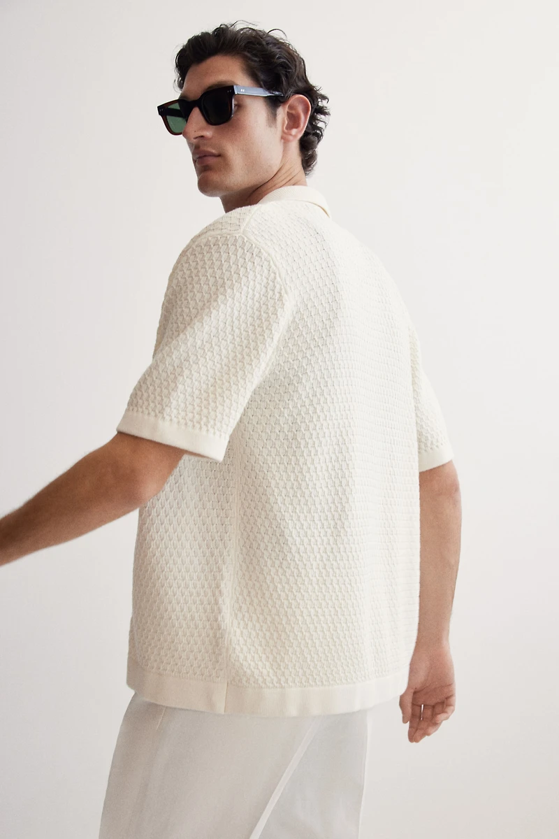 Regular-Fit Textured-Knit Resort Shirt