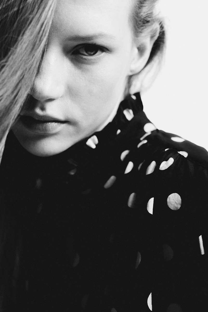 Oversized Ruffle-Trimmed Blouse