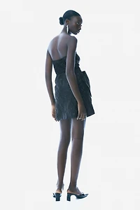 Jacquard-Weave Bow-Front Dress