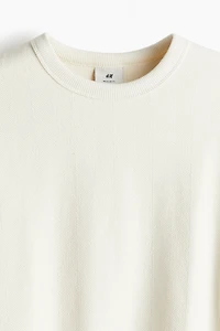 Regular Fit Herringbone-Patterned Sweatshirt