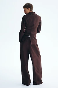 Linen-Blend Dress Pants