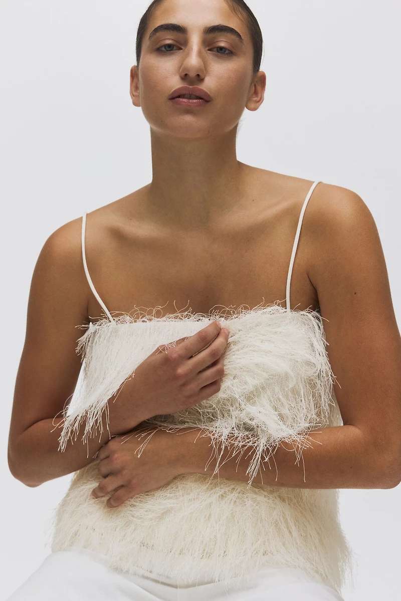 Haut frangé à bretelles fines