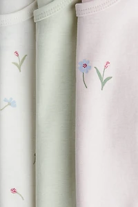 3-pack Cotton Bodysuits with Lap Shoulders