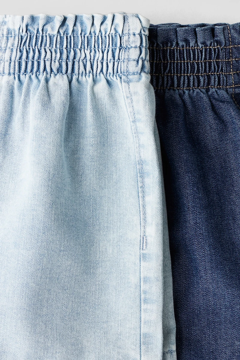 2-pack Denim Paper-bag Shorts