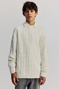 Cable-Knit Cotton Sweater
