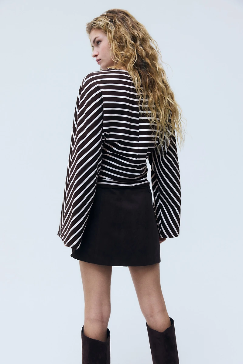 Batwing-Sleeved Jersey Top