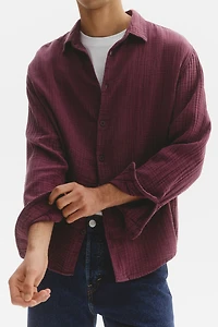 Regular-Fit Cotton Muslin Shirt