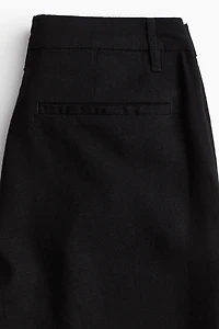 Knee-Length Linen-Blend Shorts