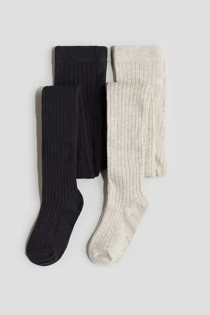 2-Pack Rib-Knit Tights