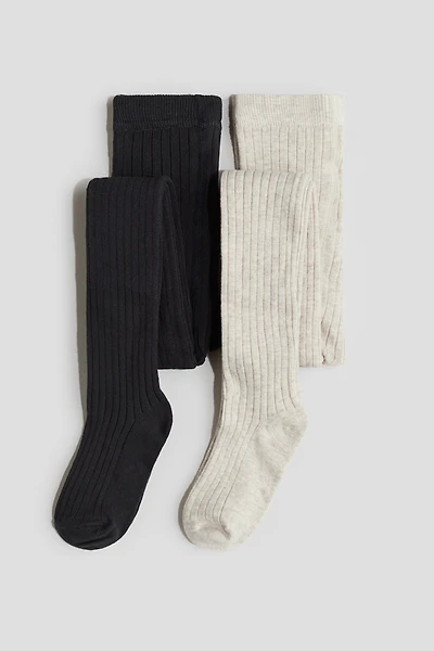 2-Pack Rib-Knit Tights