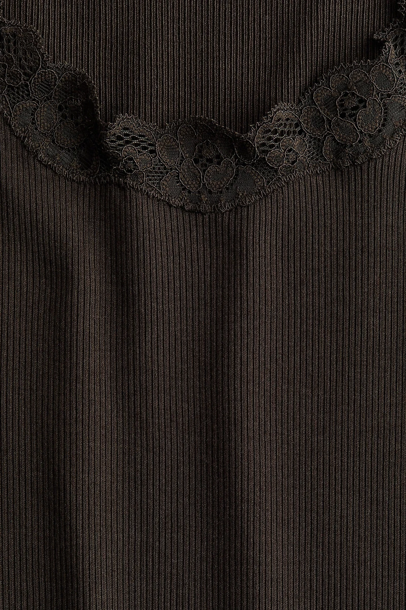 Lace-Trimmed Viscose-Blend Tank Top