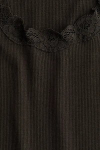 Lace-Trimmed Viscose-Blend Tank Top