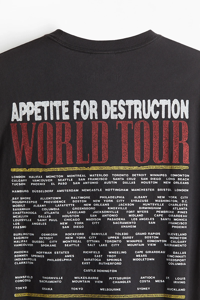 Loose Fit Vintage-Look Printed T-Shirt