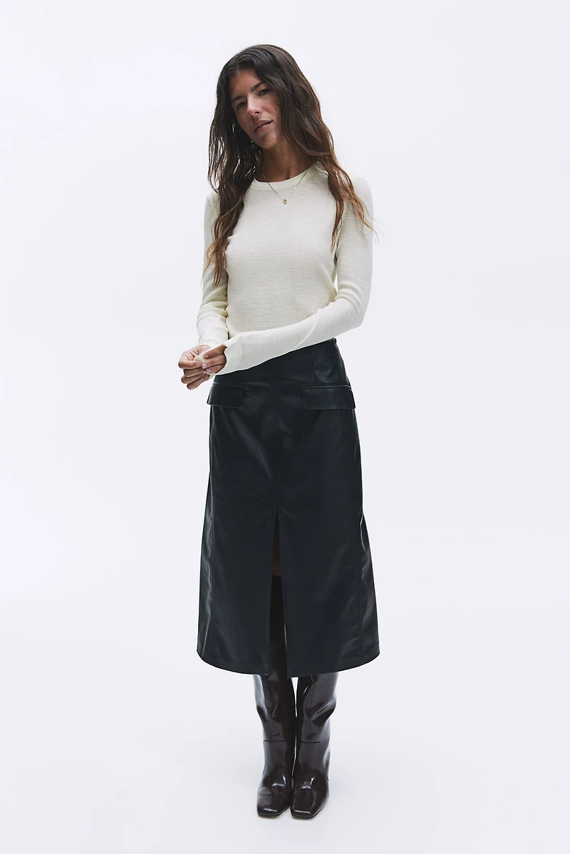 Rib-Knit Wool Top