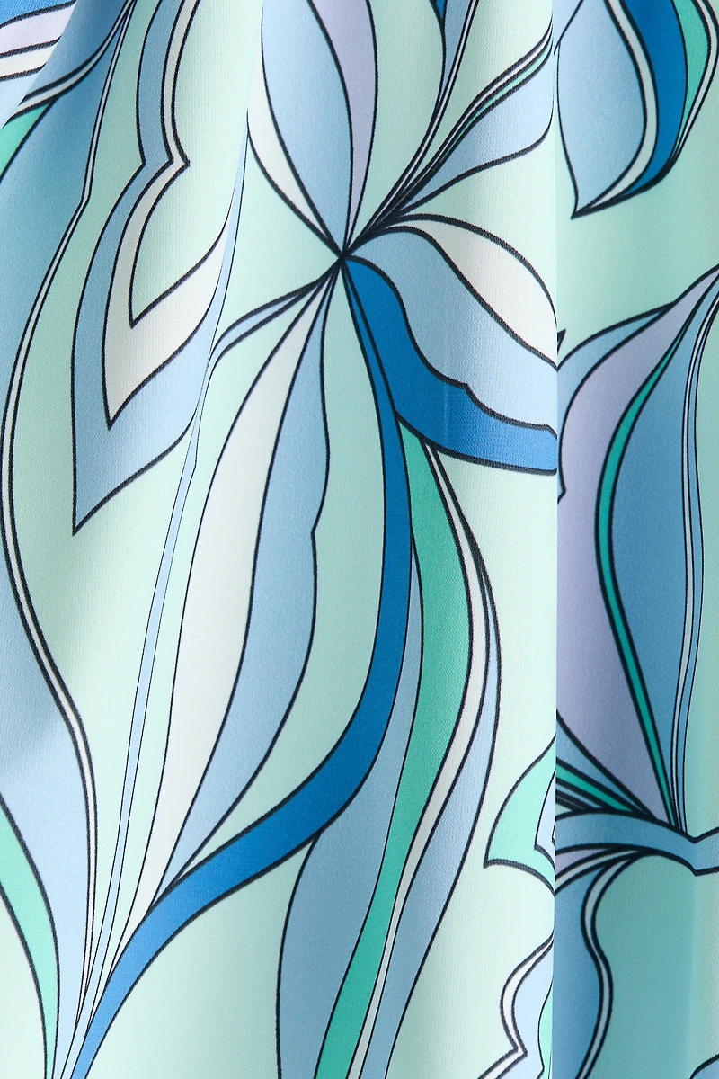 Printed Tie-Detail Top