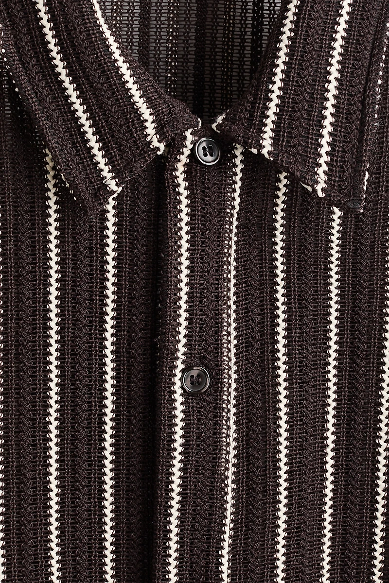 Chemise classique en tricot texturé