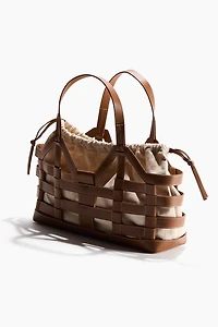 Large Drawstring-Detail Tote Bag