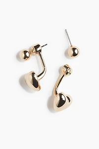 Heart-Shaped Front-Back Earrings