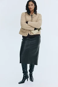 Veste matelassée avec col en velours côtelé